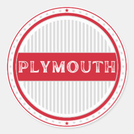 Plymouth City Pride Emblem – Englische Identität Runder Aufkleber