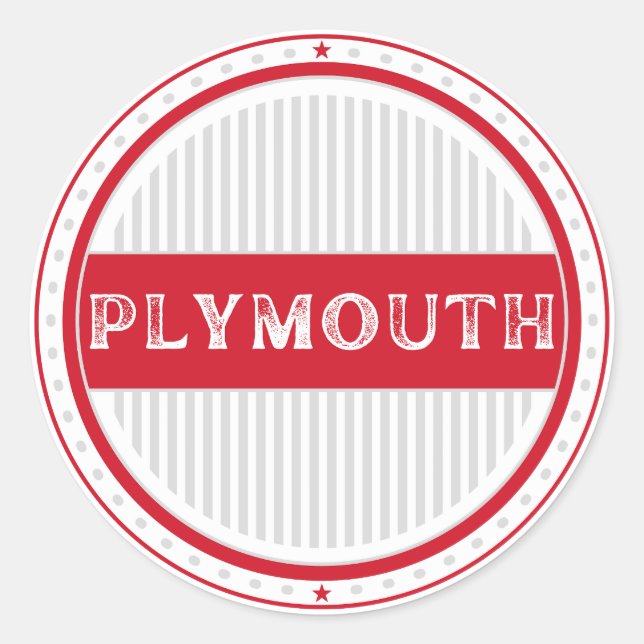 Plymouth City Pride Emblem – English Identity Runder Aufkleber (Vorderseite)