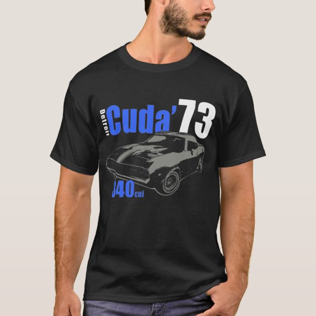 Plymouth Cuda Barracuda - Detroit - Mopar T-Shirt (Vorderseite)