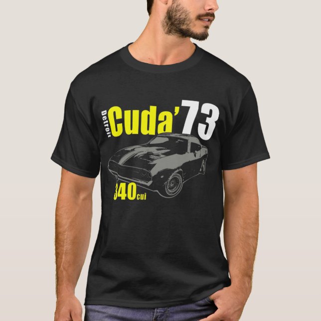 Plymouth Cuda Barracuda - Detroit - Mopar T-Shirt (Vorderseite)
