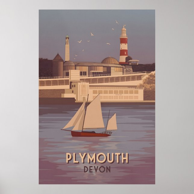 Plymouth Devon Reiseplakat Poster (Vorne)