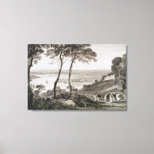 Plymouth Dock vom Berg Edgecombe, von 'Cooke's Leinwanddruck