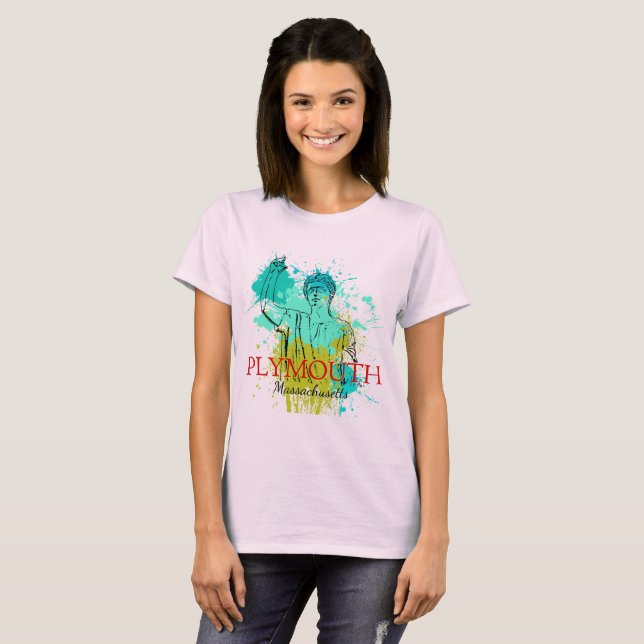 Plymouth Forefaths Spritzer Ladys T-Shirt (Vorne ganz)