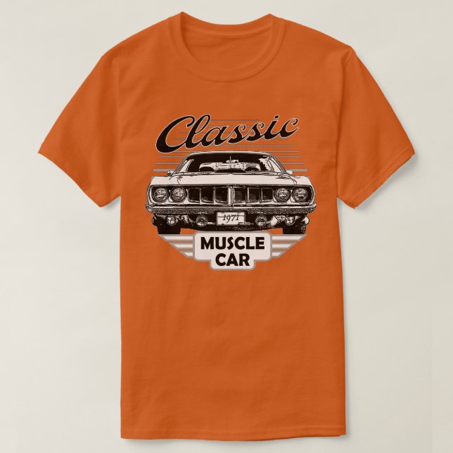 Plymouth Hemi Cuda Classic American Muscle 70er T-Shirt (Design vorne)