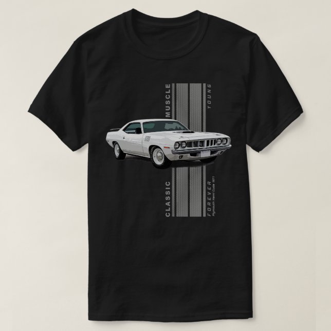 Plymouth Hemi Cuda Classic American Muscle s Vinta T-Shirt (Design vorne)