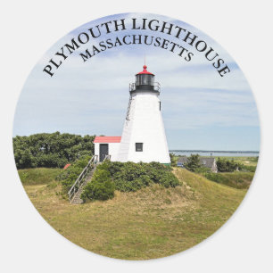 Plymouth Leuchtturm, Massachusetts Runde Aufkleber