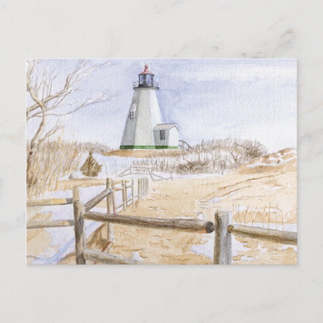 Plymouth Lighthouse Postkarte (Vorderseite)