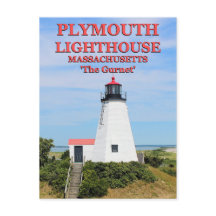 Plymouth Lighthouse, "The Gurnet", MA Postcard