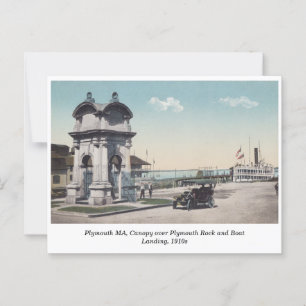 Plymouth MA, Vordach und Bootsanlegestelle, 1910er Postkarte