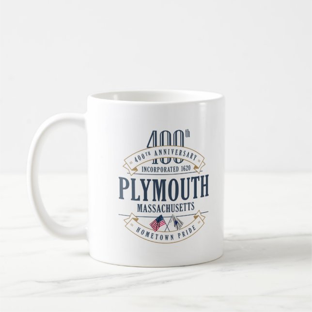 Plymouth, Massachusetts 400th Anniversary Tasse (Links)