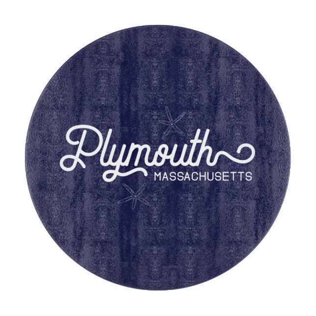 Plymouth Massachusetts Nautical Cutting Board Schneidebrett (Vorderseite)
