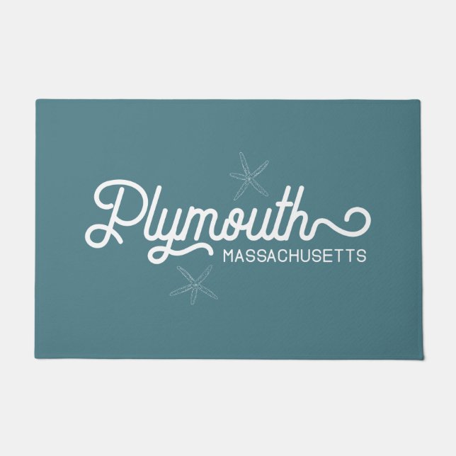 Plymouth Massachusetts Nautical Door Mat Fußmatte (Vorderseite)