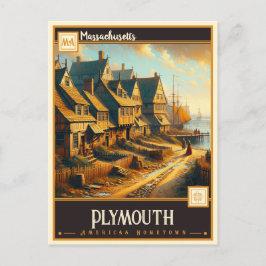 Plymouth, Massachusetts | VINTAG Postkarte