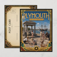 Plymouth Massachusetts Vintage Art Deco Goldenes Z