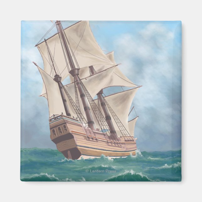 Plymouth, MassachusettsAussicht auf die Mayflower Magnet (Vorne)