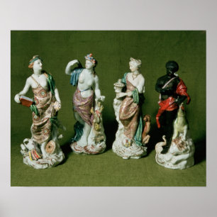Plymouth Porzellanfiguren der vier Kontinente Poster