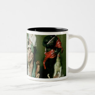 Plymouth-Porzellanzahlen der vier Kontinente Zweifarbige Tasse