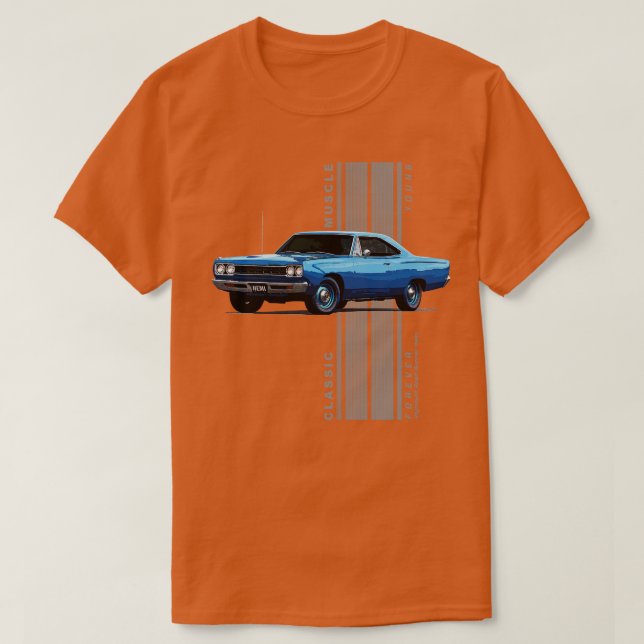 Plymouth Road Runner Hemi Classic American Muscle T-Shirt (Design vorne)