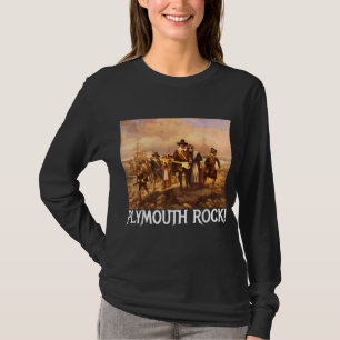Plymouth Rock! Erntedank Pilgrims Rocking Guita T-Shirt