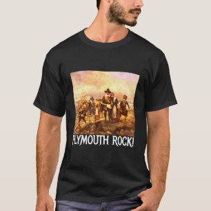 Plymouth Rock Erntedankfest Pilger Rocking Gitarre T-Shirt
