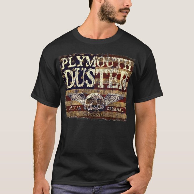 Plymouth-Staubtuch gegen abgefressene Flagge - T-Shirt (Vorderseite)