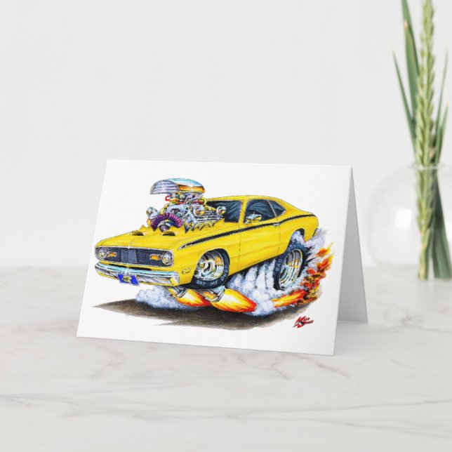 Plymouth-Staubtuch-Gelb-Auto 1970-74 Karte (Vorderseite)