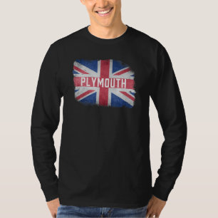 Plymouth Vereinigtes Königreich Britische Flagge V T-Shirt