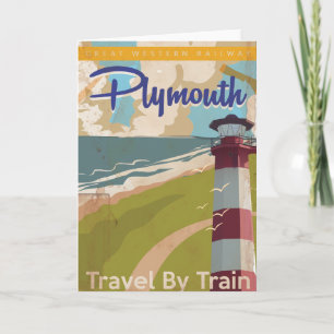 Plymouth Vintage Reiseplakat Feiertagskarte