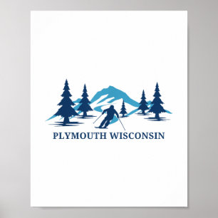 Plymouth Wisconsin Ski Resort Skifahrer _1 Poster