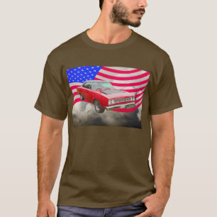 PlymouthRoadrunner 1968 und -amerikanische Flagge T-Shirt