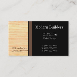 Plywood Construction Business Card, Brown Visitenkarte