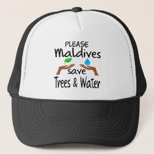 PLZ Malediven retten Baum u. Wasser Truckerkappe