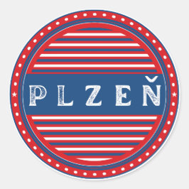 Plzen City Pride Emblem – Czech Identity Runder Aufkleber