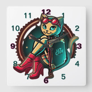 PM-Uhr - Wählen Sie Ihr Foto aus Quadratische Wanduhr