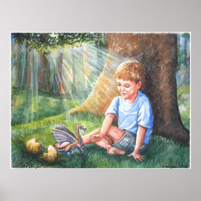PMACarlson Boy Findest sein Dragon Poster (Vorne)
