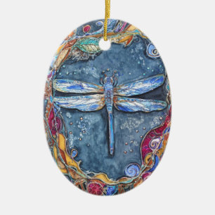 PMACarlson kupferne Libellen-Verzierung Keramik Ornament