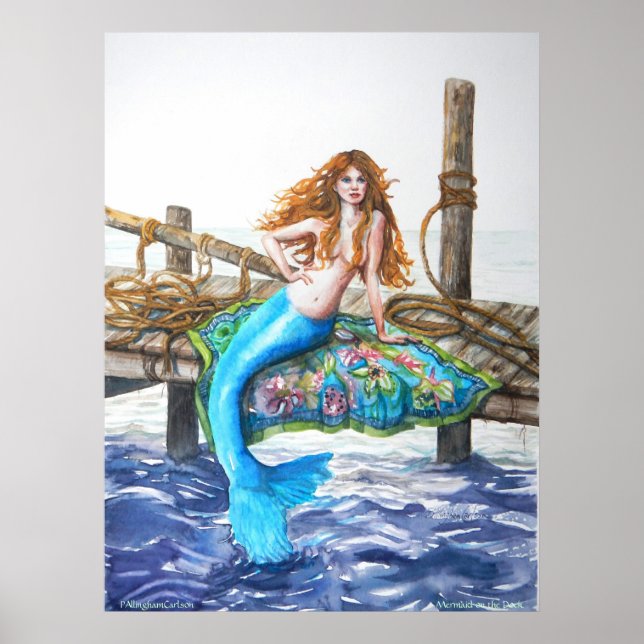 PMACarlson Mermaid auf dem Dock Poster (Vorne)