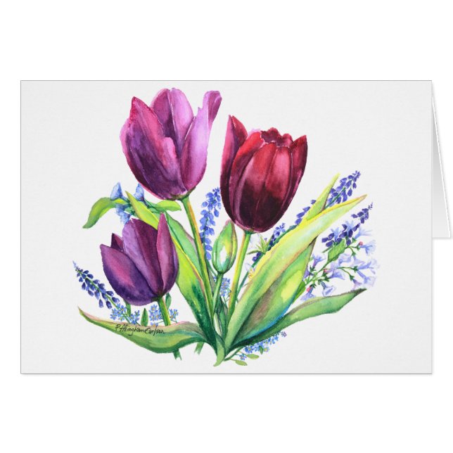 PMACarlson Tulips mit FrühlingsblumenKarte (Vorderseite (Horizontal))