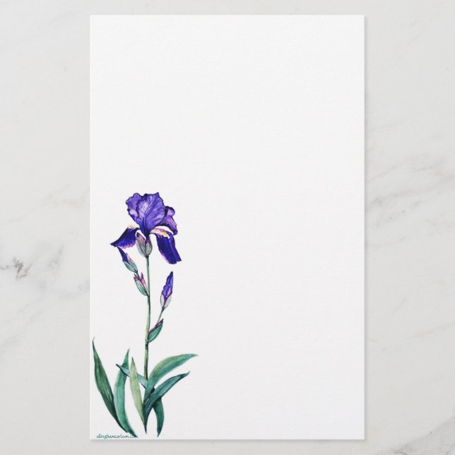 PMACarlsonElegant Iris Staionary Briefpapier (Vorderseite)