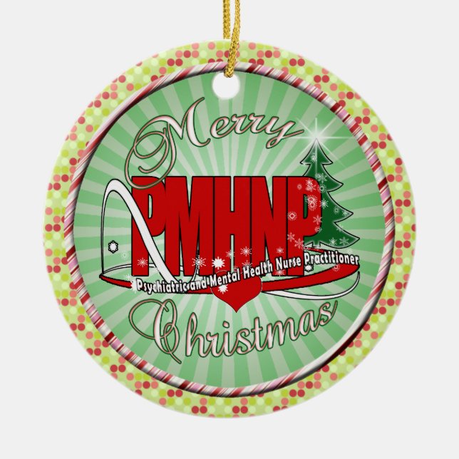 PMHNP CHRISTMAS Psychiatrische Psychiatrische Kran Keramik Ornament (Vorne)