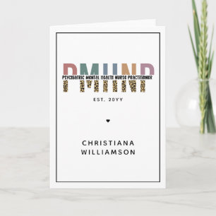 PMHNP Leopard Print Psychiatric Mental Health NP Karte