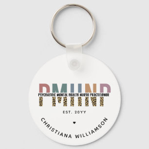 PMHNP Leopard Print Psychiatric Mental Health NP Schlüsselanhänger