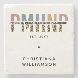 PMHNP Leopard Print Psychiatric Mental Health NP Steinuntersetzer