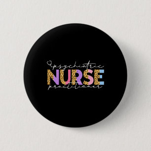 Pmhnp Süße psychiatrische Krankenpflegerin Leopard Button
