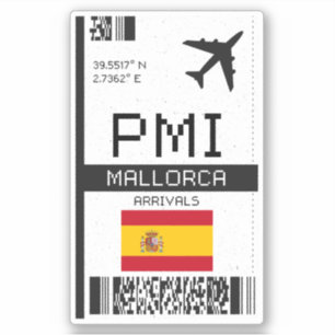 PMI Mallorca Boarding Pass - Spanien Reisen Aufkleber
