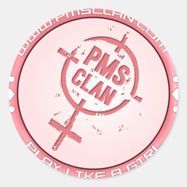 PMS-Aufkleber - Rosa Logo 2 Runder Aufkleber (Vorderseite)