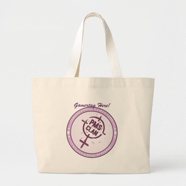 PMS Handtaschen-lila Logo 2 Jumbo Stoffbeutel (Vorne)