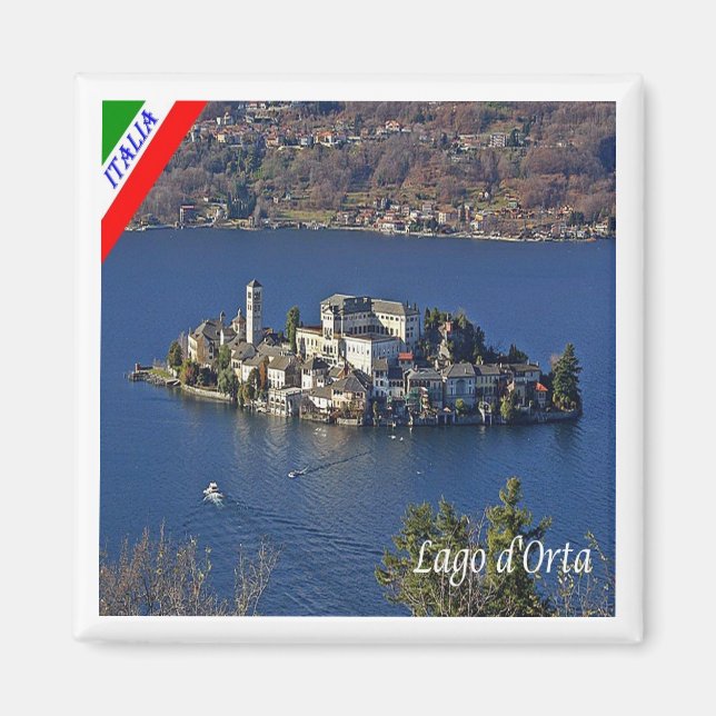 PMT022 LAKE ORTA, Piemont, Italien, Kühlschrank Magnet (Vorne)