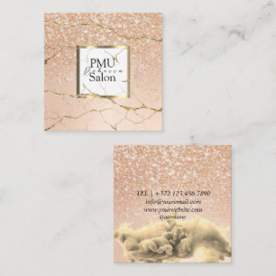PMU Salon Bunte Typografie Moderne Permanent-Make- Quadratische Visitenkarte