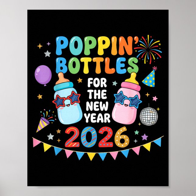 Pn Bottles For The New Year 2026 Baby Bottle Party Poster (Vorne)